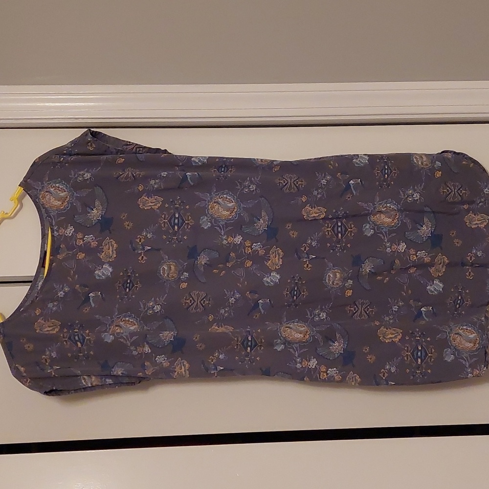 Patagonia June Lake Dress sz M, Gray, Birds, Shift Dress